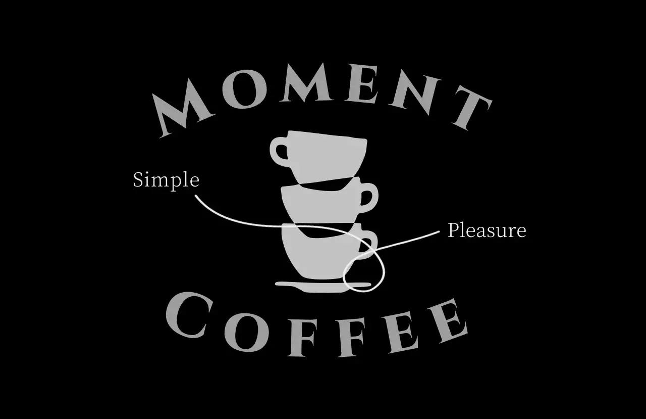 黒 シンプル コーヒー ロゴカフェイラスト