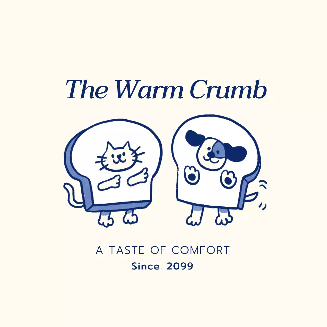 青 シンプル ベーカリー ロゴ ロゴベーカリーイラスト