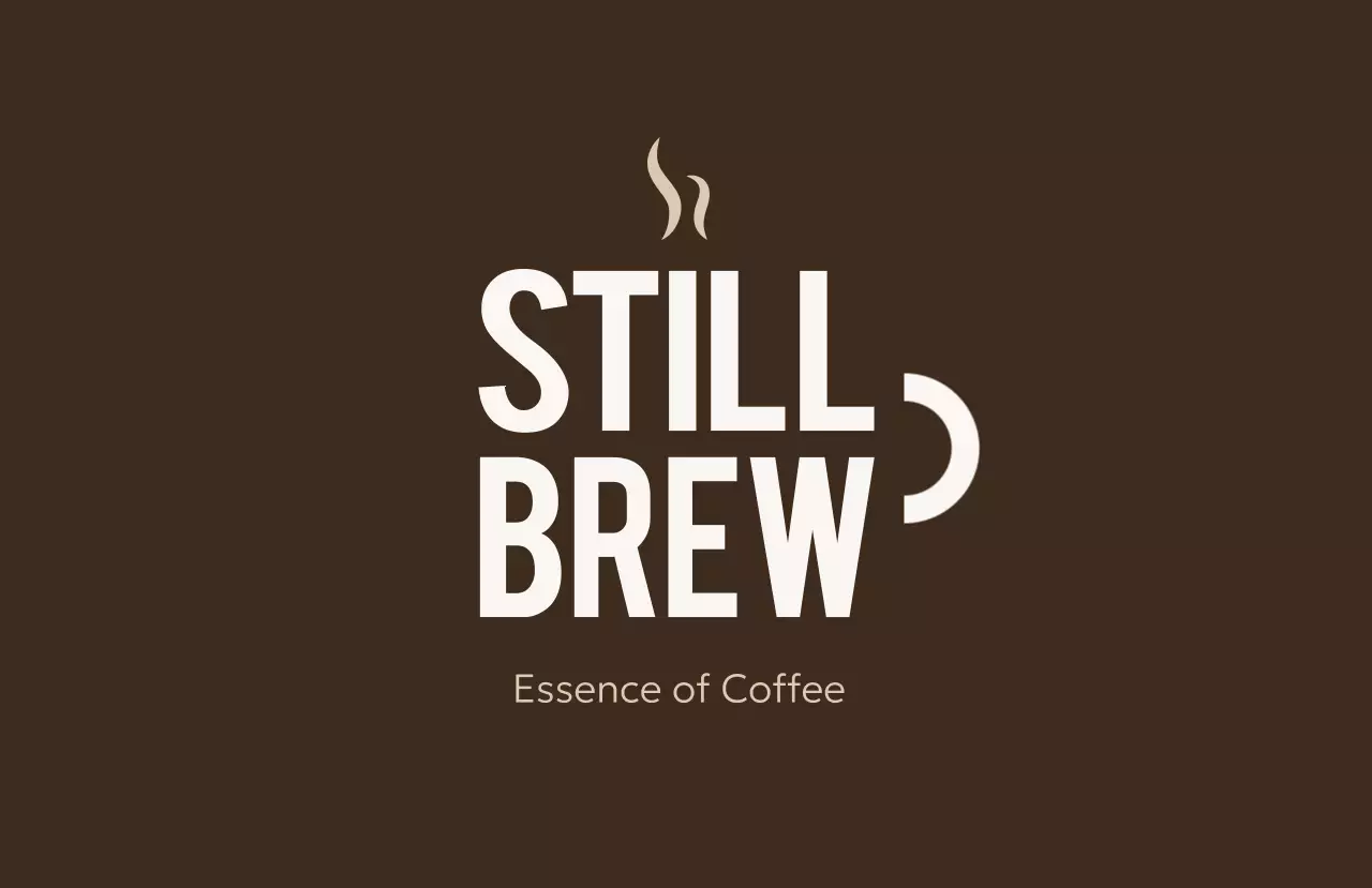 茶色 シンプル コーヒー ロゴ ロゴカフェイラスト