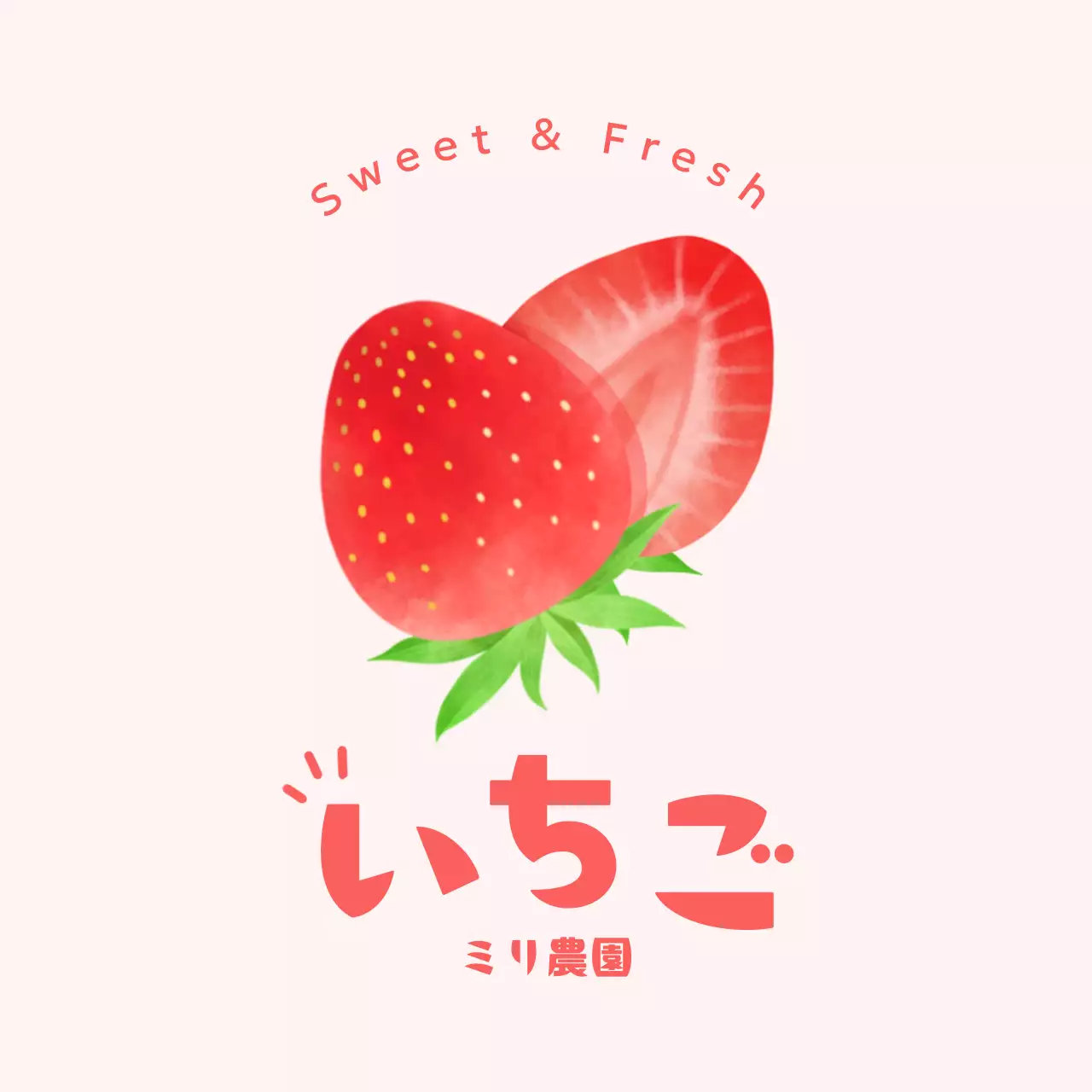 ピンク かわいい フルーツ ラベル シリーズフルーツシンプル