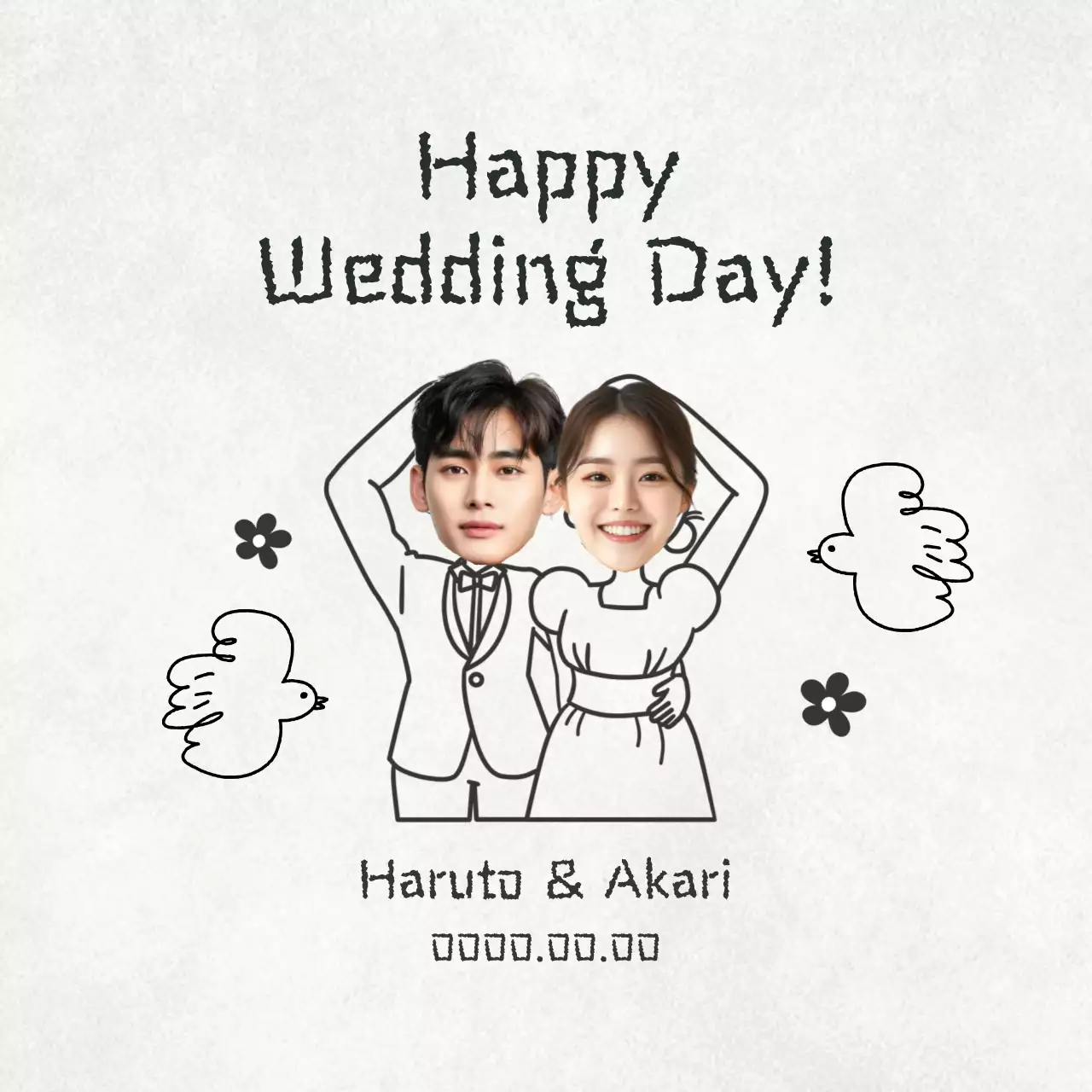 白黒 シンプル 結婚式 招待状 お祝い結婚式引出物