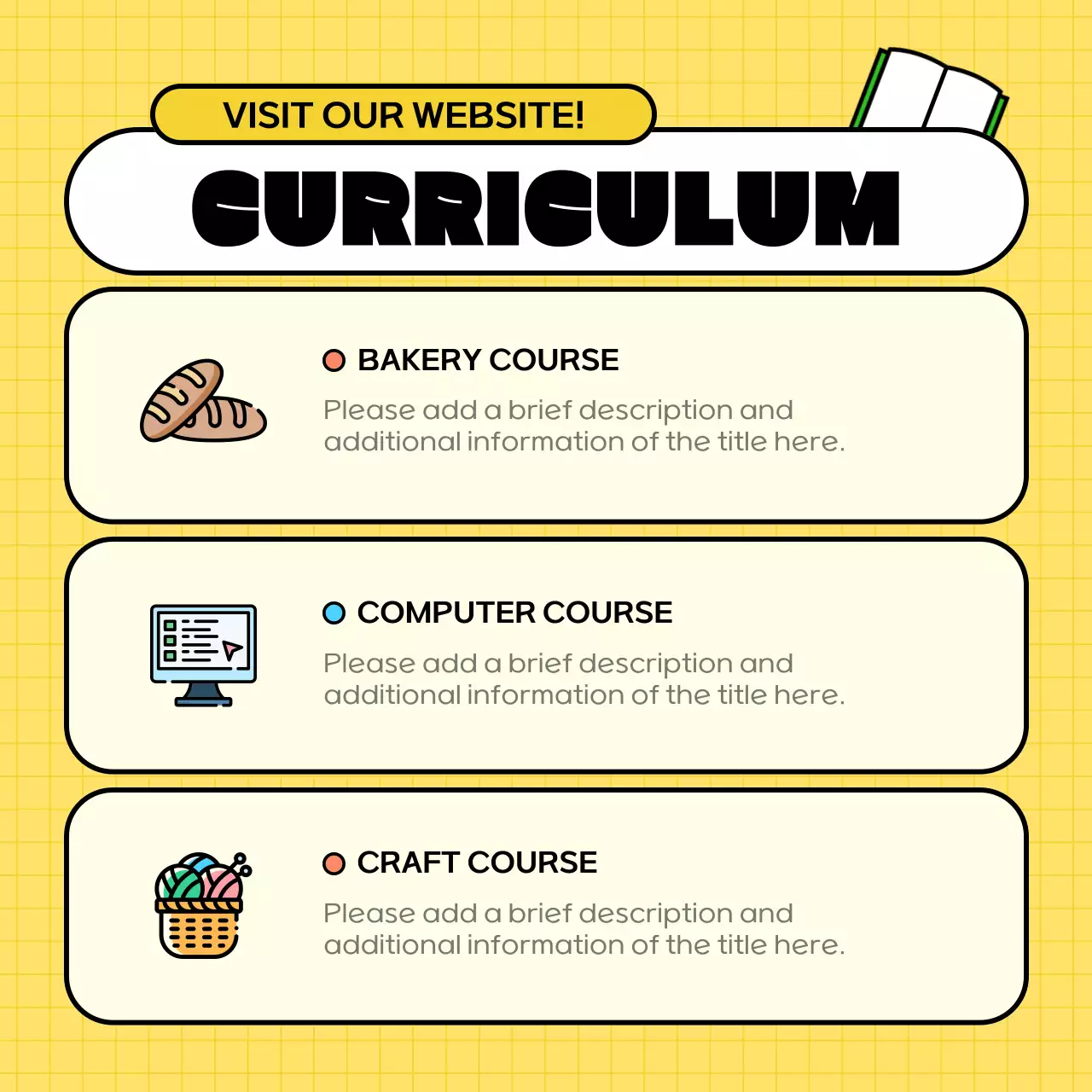 Yellow Modern Education Promotion Instagram Carousel