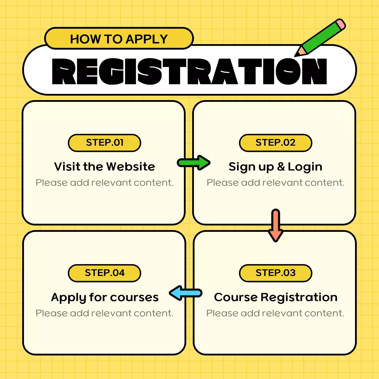 Yellow Modern Education Promotion Instagram Carousel