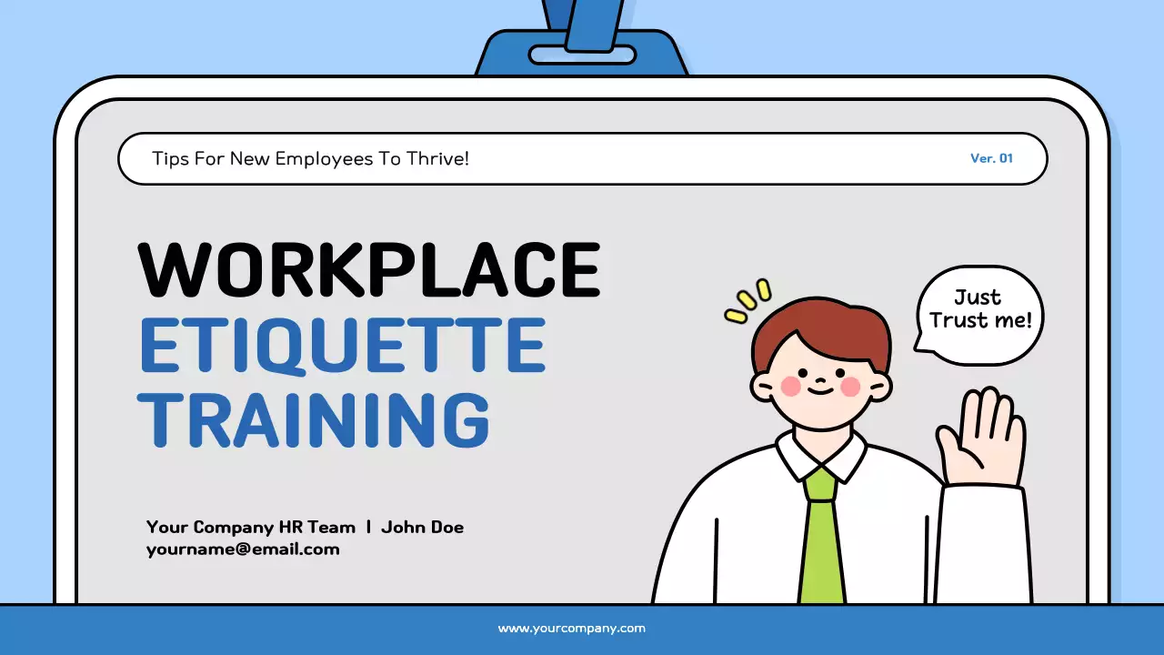 Blue Simple Workplace Guide Presentation
