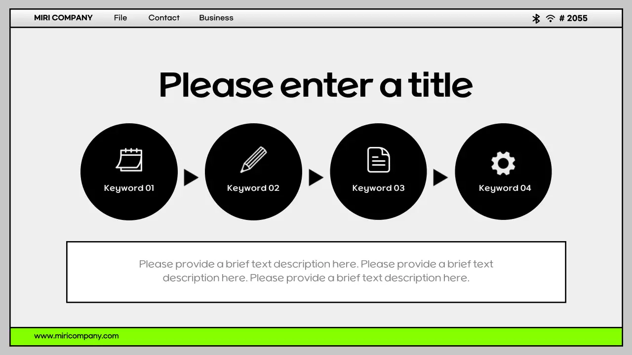 Guia de apresentação de modelo de desktop minimalista cinza