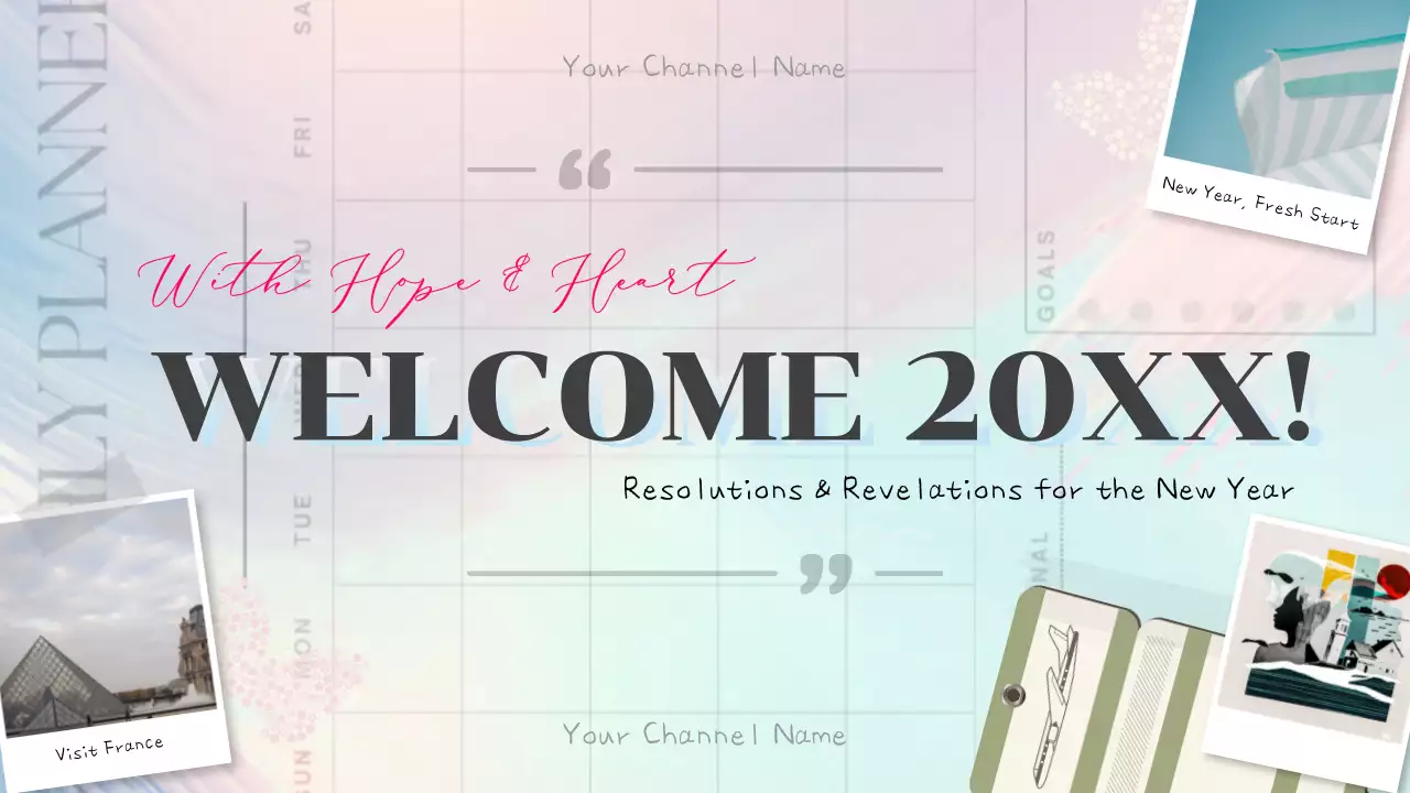 라일락과 스카이 블루 트렌디한 새해 결심 소개