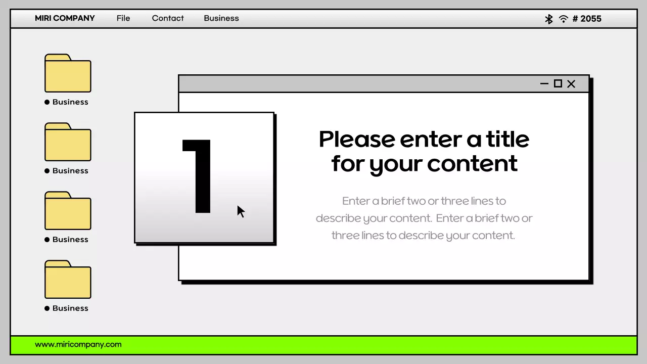 Guia de apresentação de modelo de desktop minimalista cinza