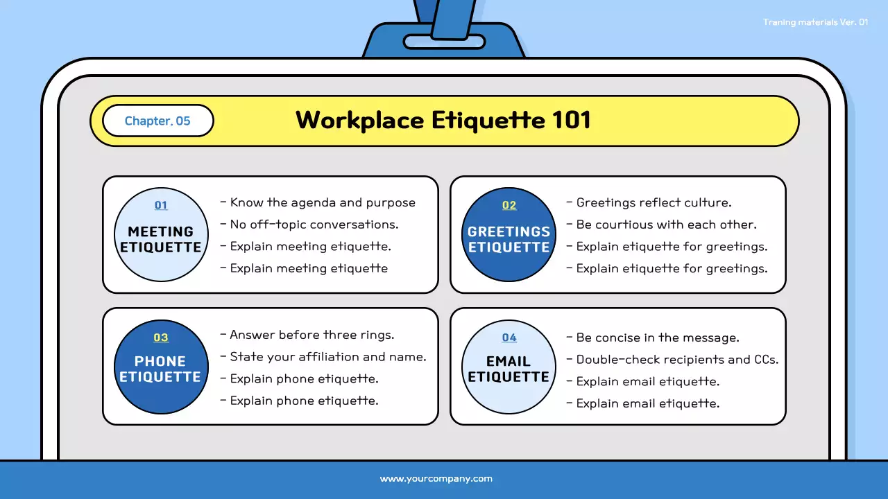 Blue Simple Workplace Guide Presentation