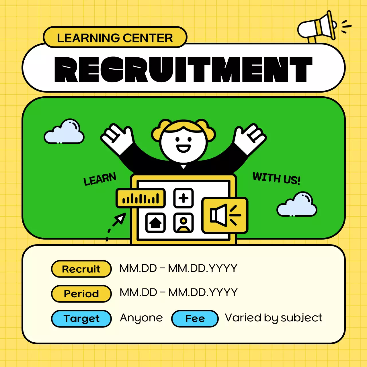 Yellow Modern Education Promotion Instagram Carousel