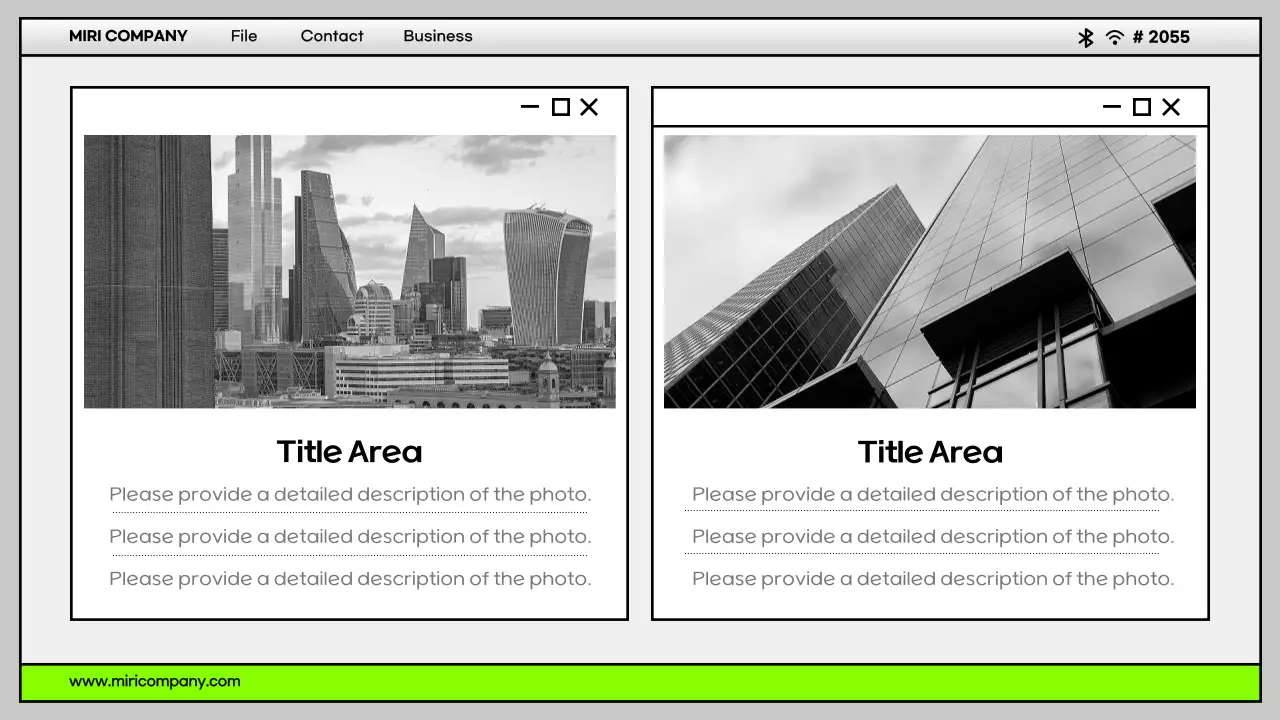 Guia de apresentação de modelo de desktop minimalista cinza