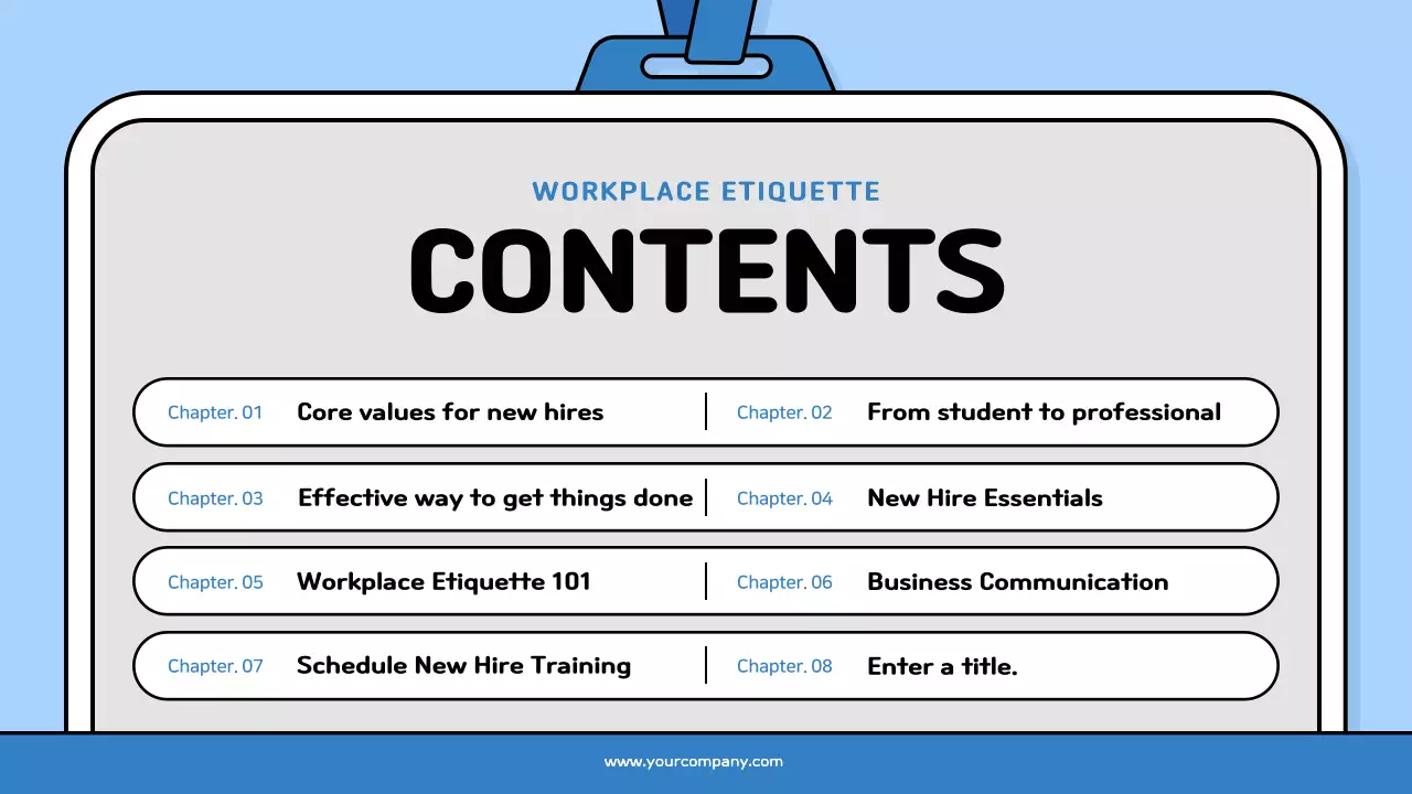 Blue Simple Workplace Guide Presentation
