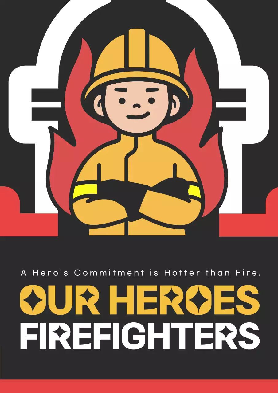 Black Modern Firefighters Promotion Poster