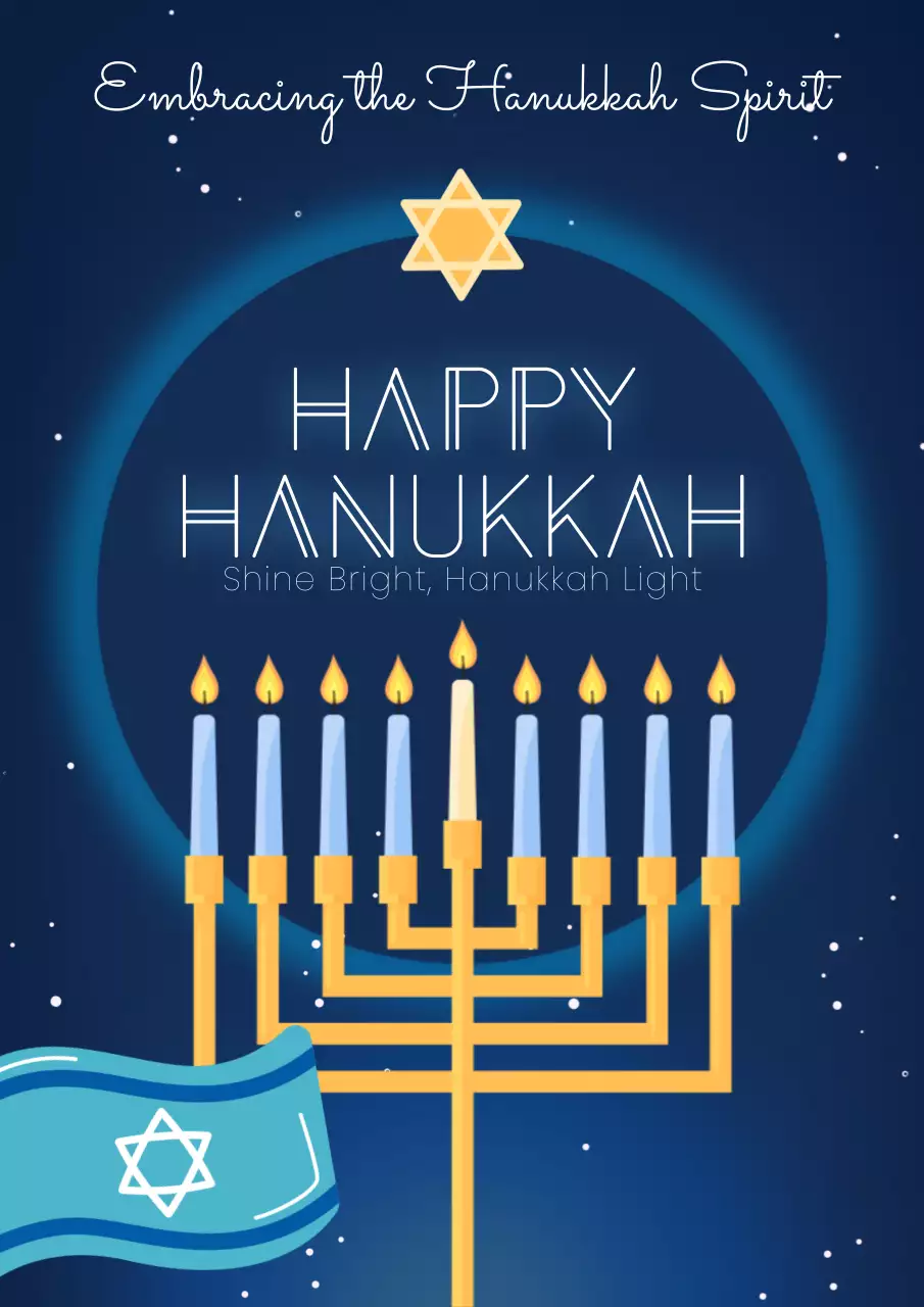 Navy and Gold Simple Happy Hanukkah advertisement