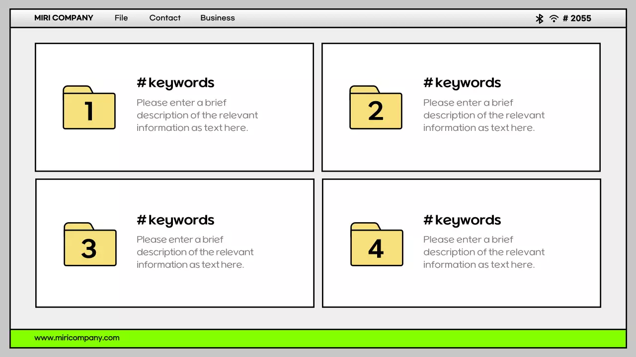 Guia de apresentação de modelo de desktop minimalista cinza