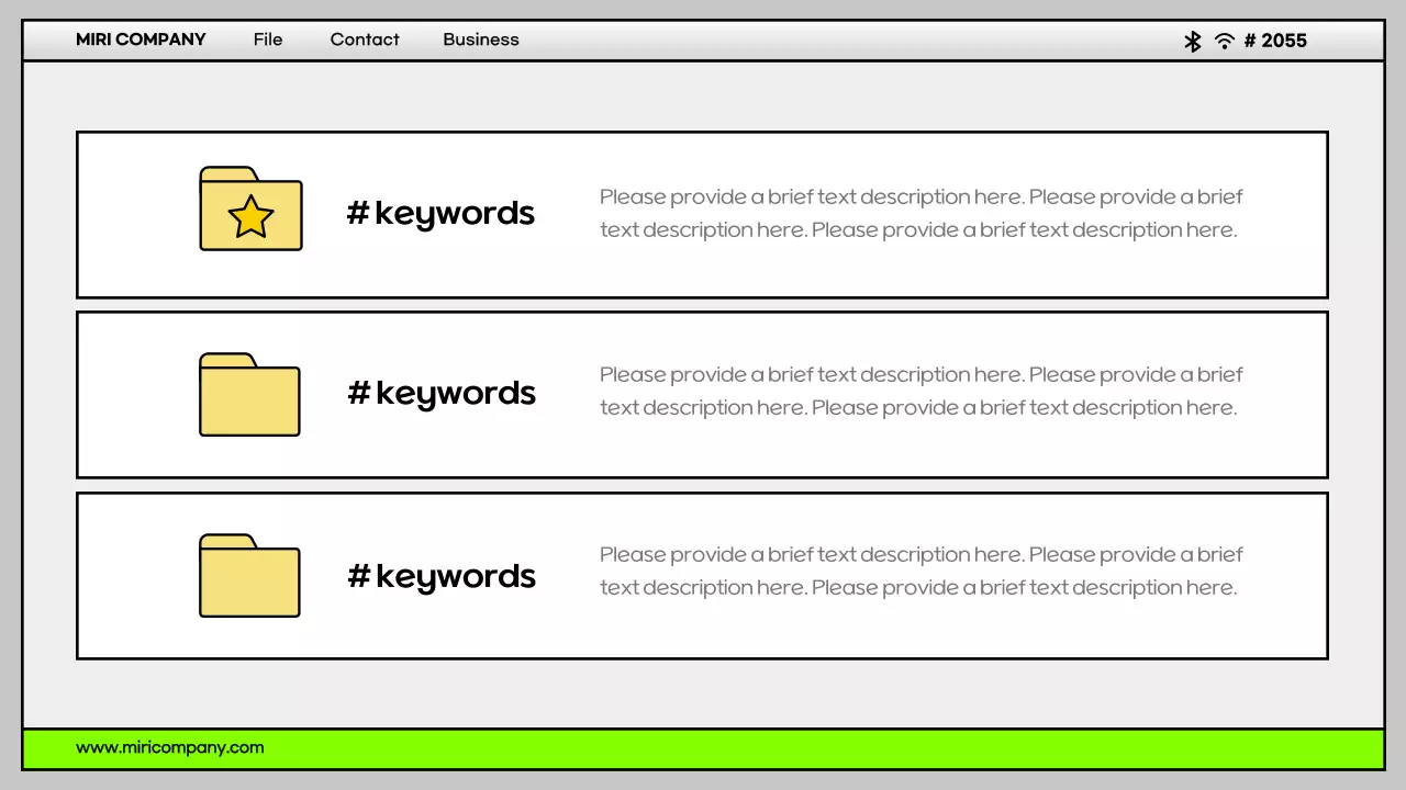 Guia de apresentação de modelo de desktop minimalista cinza