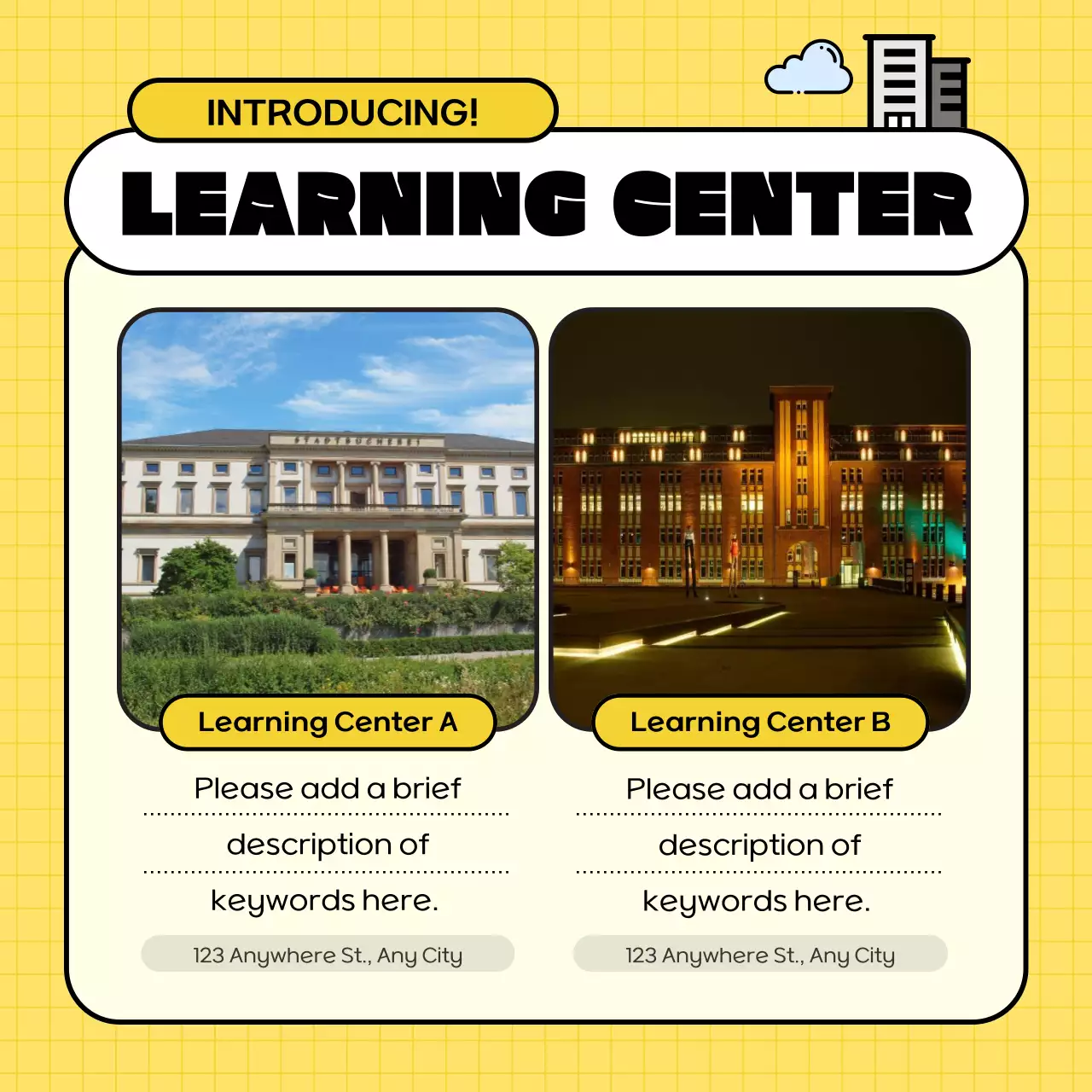 Yellow Modern Education Promotion Instagram Carousel