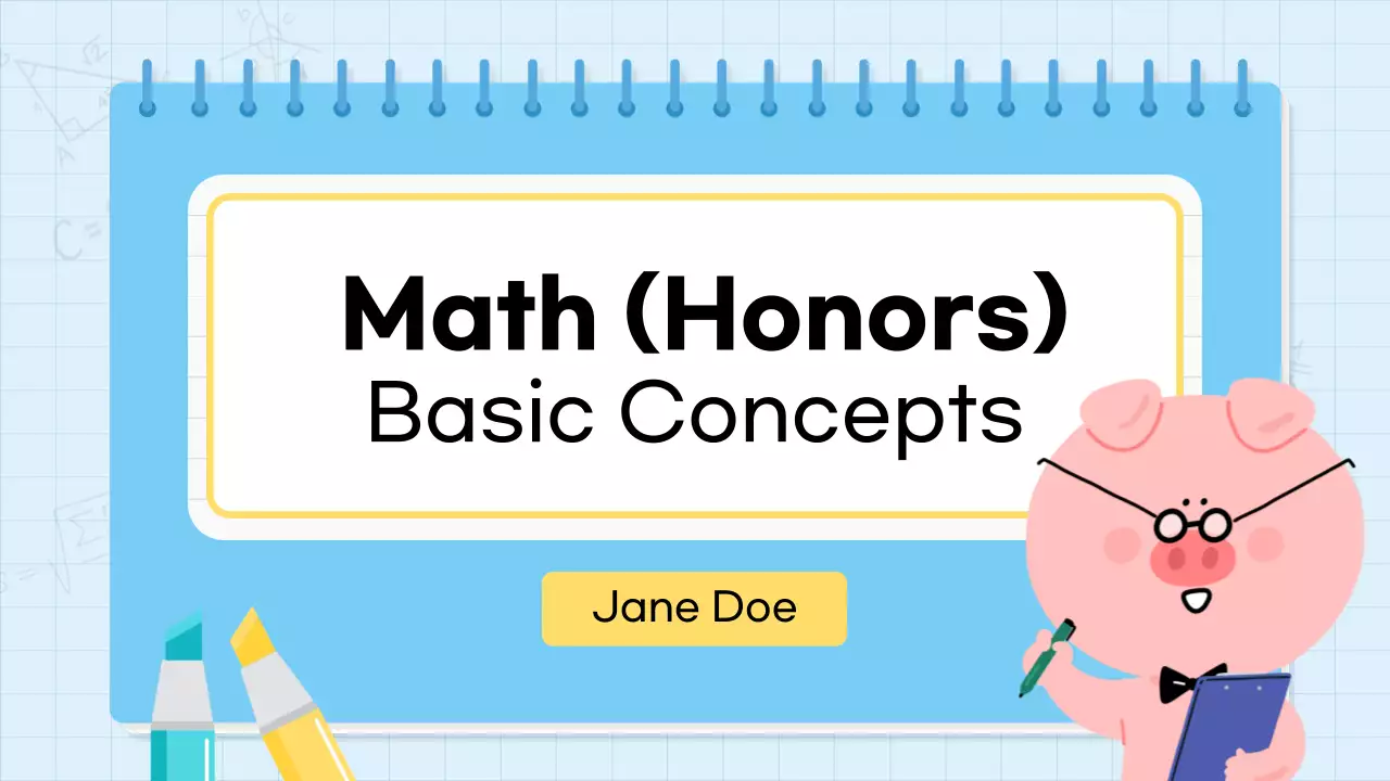 Blue Simple Math Course Presentation