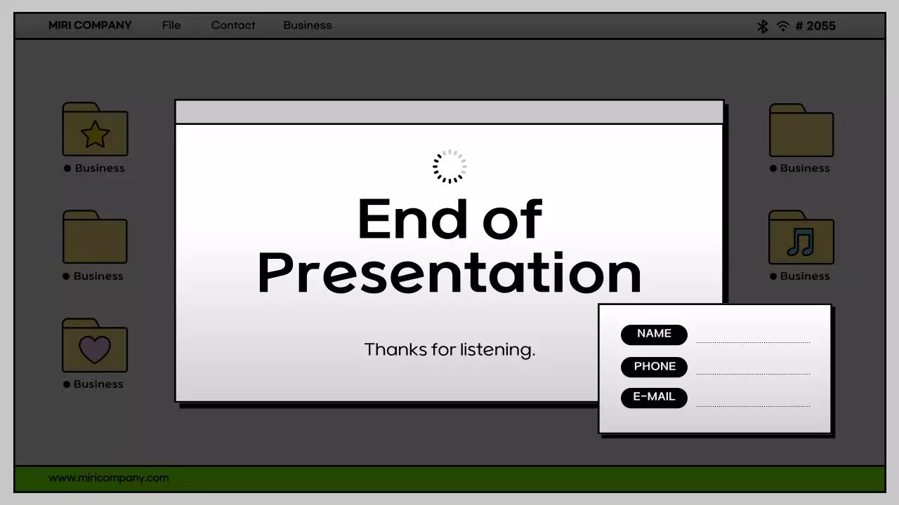 Guia de apresentação de modelo de desktop minimalista cinza