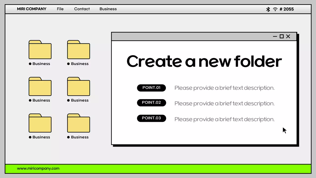 Guia de apresentação de modelo de desktop minimalista cinza