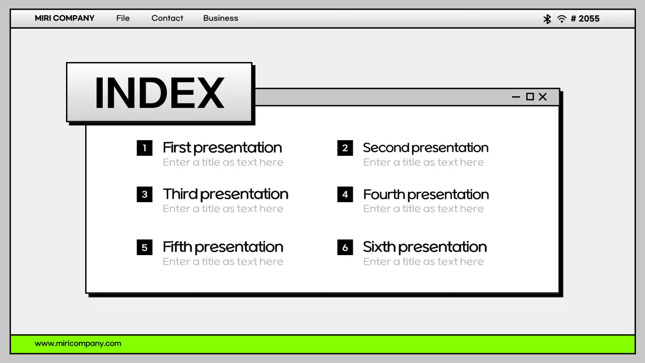 Guia de apresentação de modelo de desktop minimalista cinza