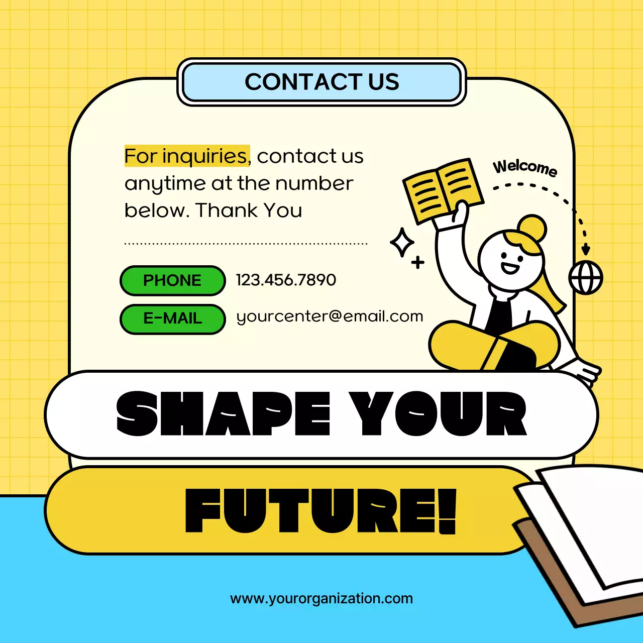 Yellow Modern Education Promotion Instagram Carousel