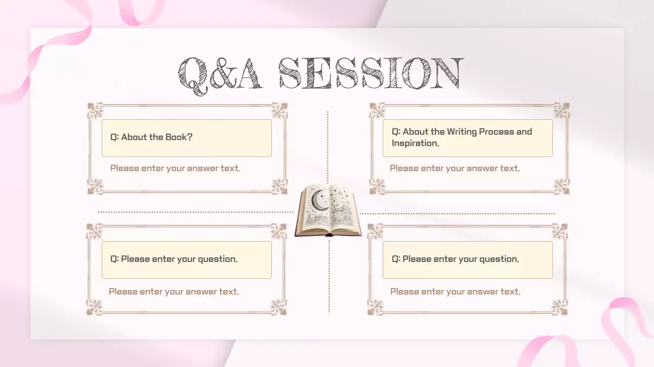 Pink Elegant Book Event Invitation Presentation