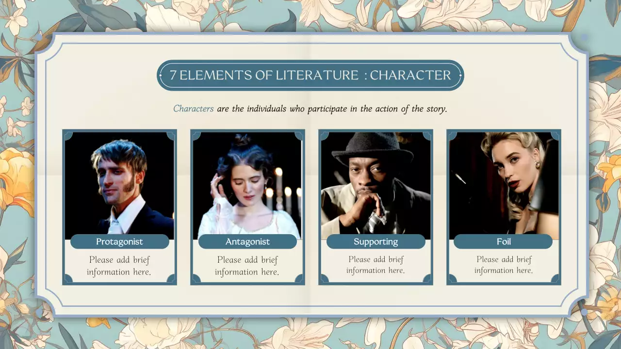 Sky Blue White Vintage Elegant Story Telling Study Material