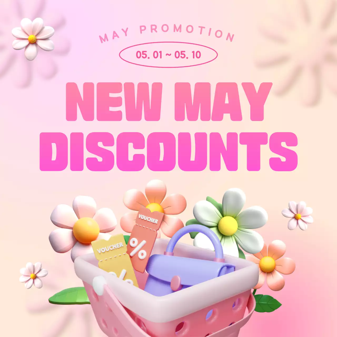 Pastel Trendy Promoção Primavera Instagram Carrossel