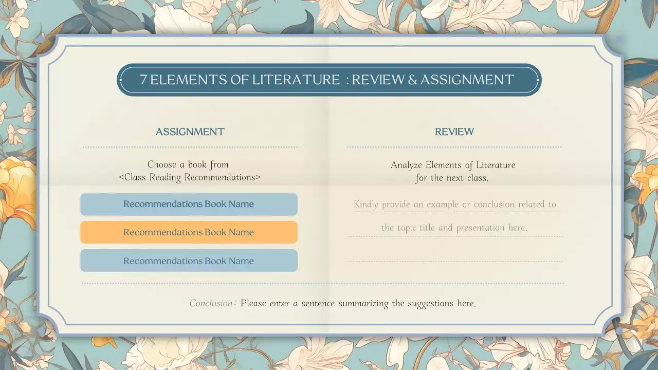 Sky Blue White Vintage Elegant Story Telling Study Material