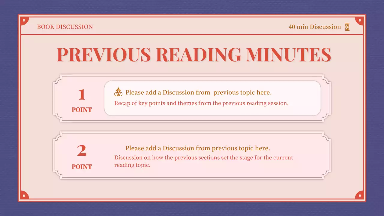 Pink Purple Elegant Vintage Book Club Schedule