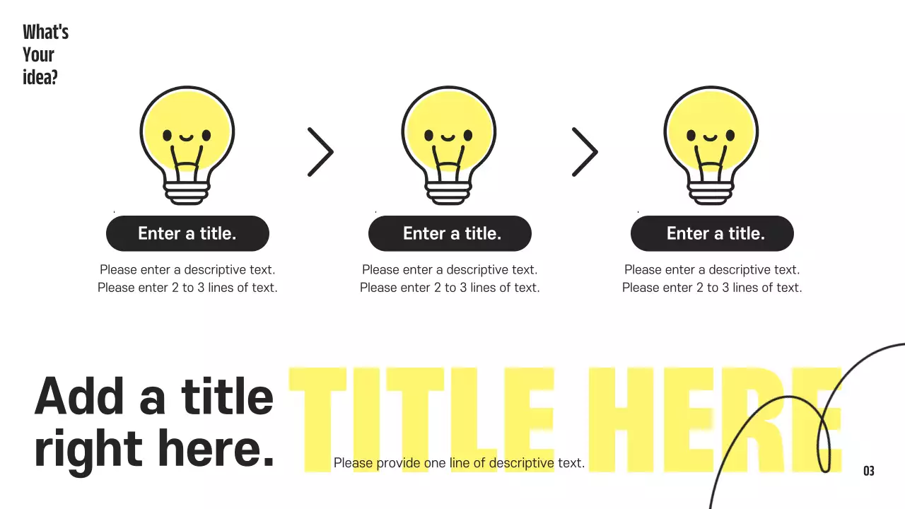 노란색 간단한 아이디어 프레젠테이션