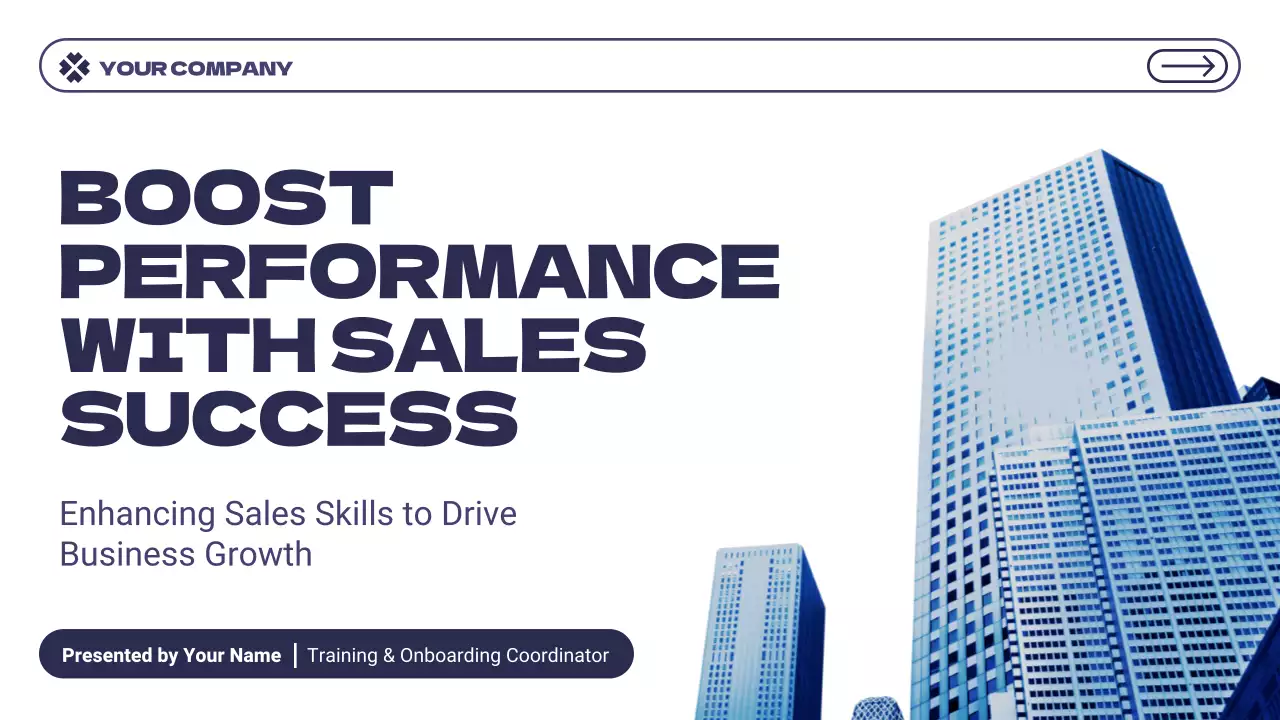 Navy Professional Sales Performance Presentation