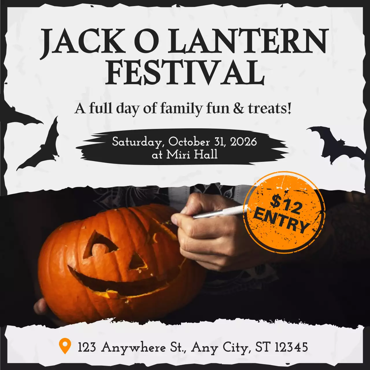 Orange Traditional Festival Announcement Social Media Post