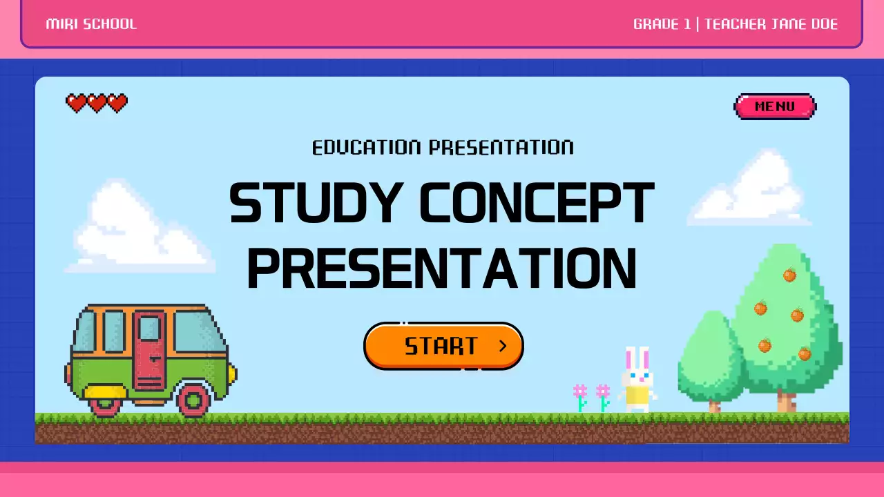 Pink Retro Study Guide Presentation