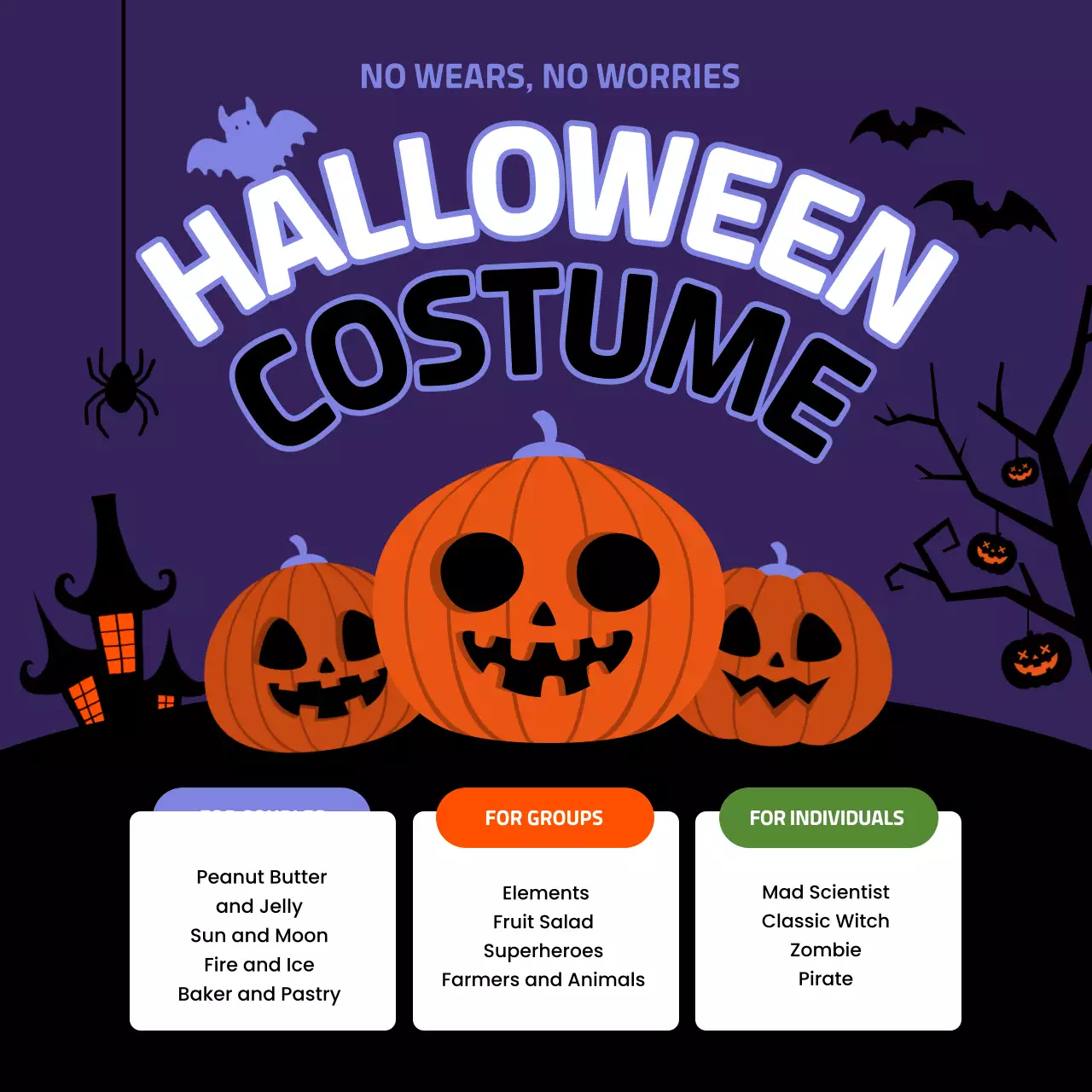 Purple Retro Halloween Guide Social Media Post