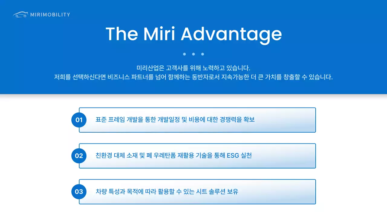 파랑의 모던한 자동차 시트 B2B 사업 제안서