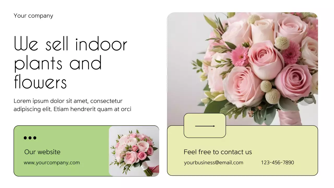 Green Elegant Flower Promotion Presentation