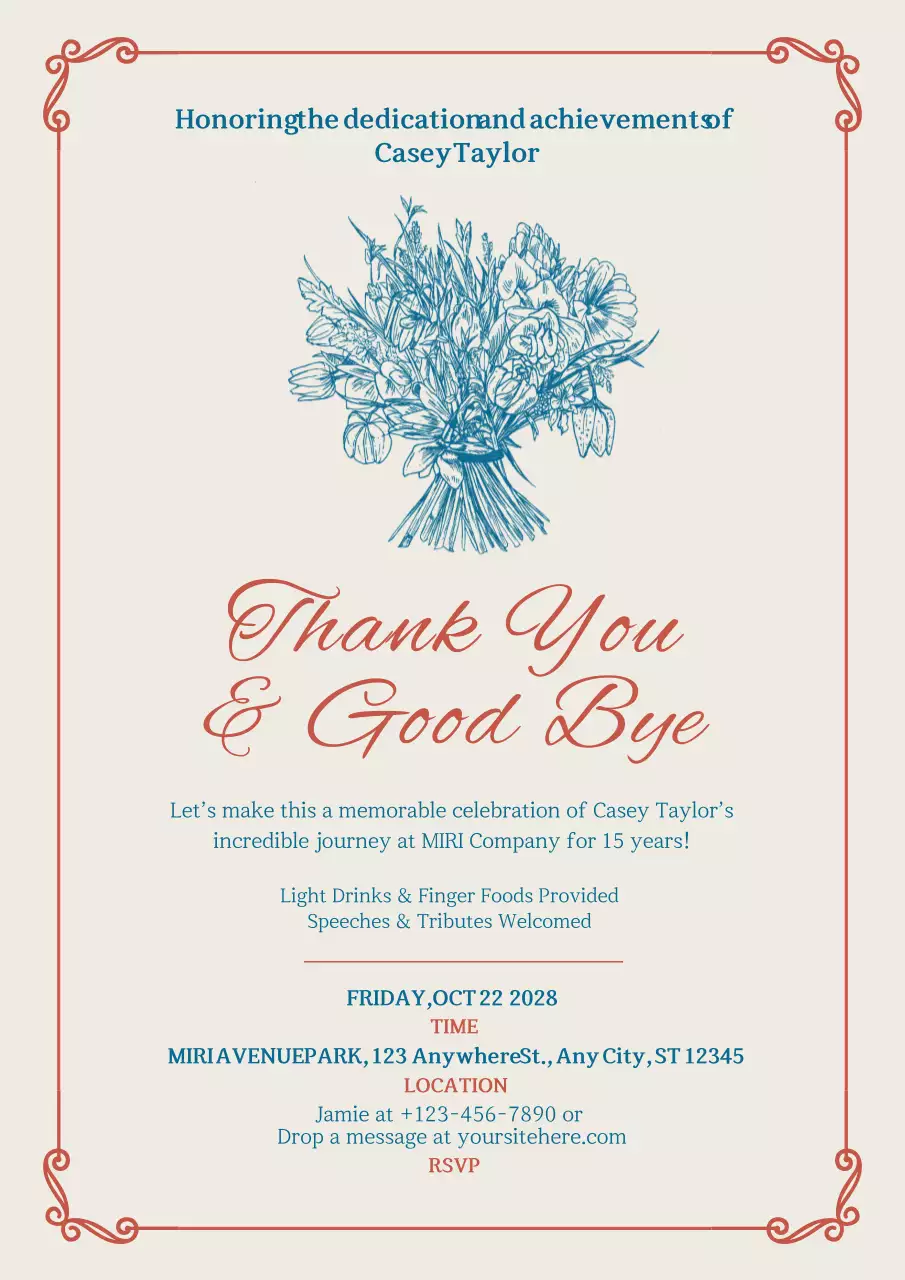 beige elegant farewell invitation