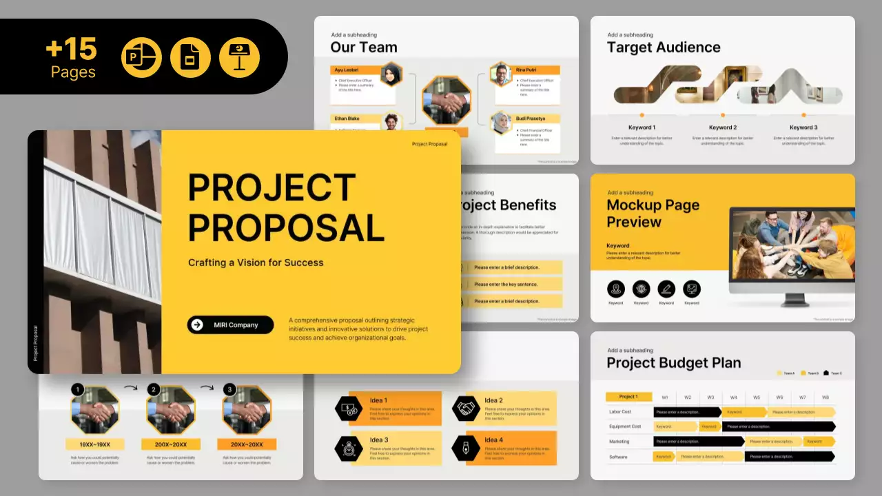 Apresentação do documento de proposta do projeto Yellow Modern