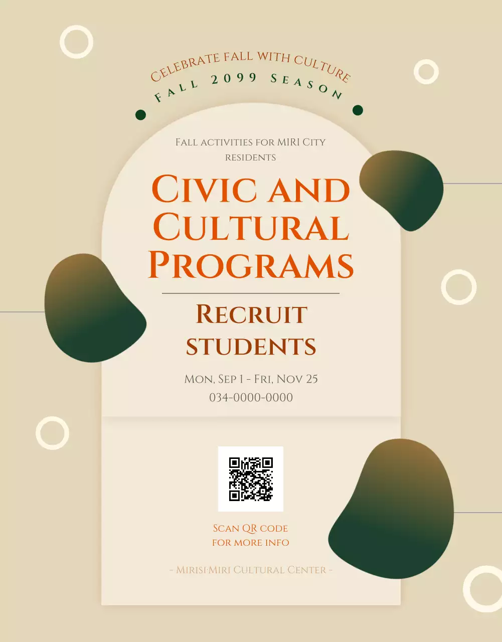 Beige Traditional Cultural Recruitment Invitation Poster