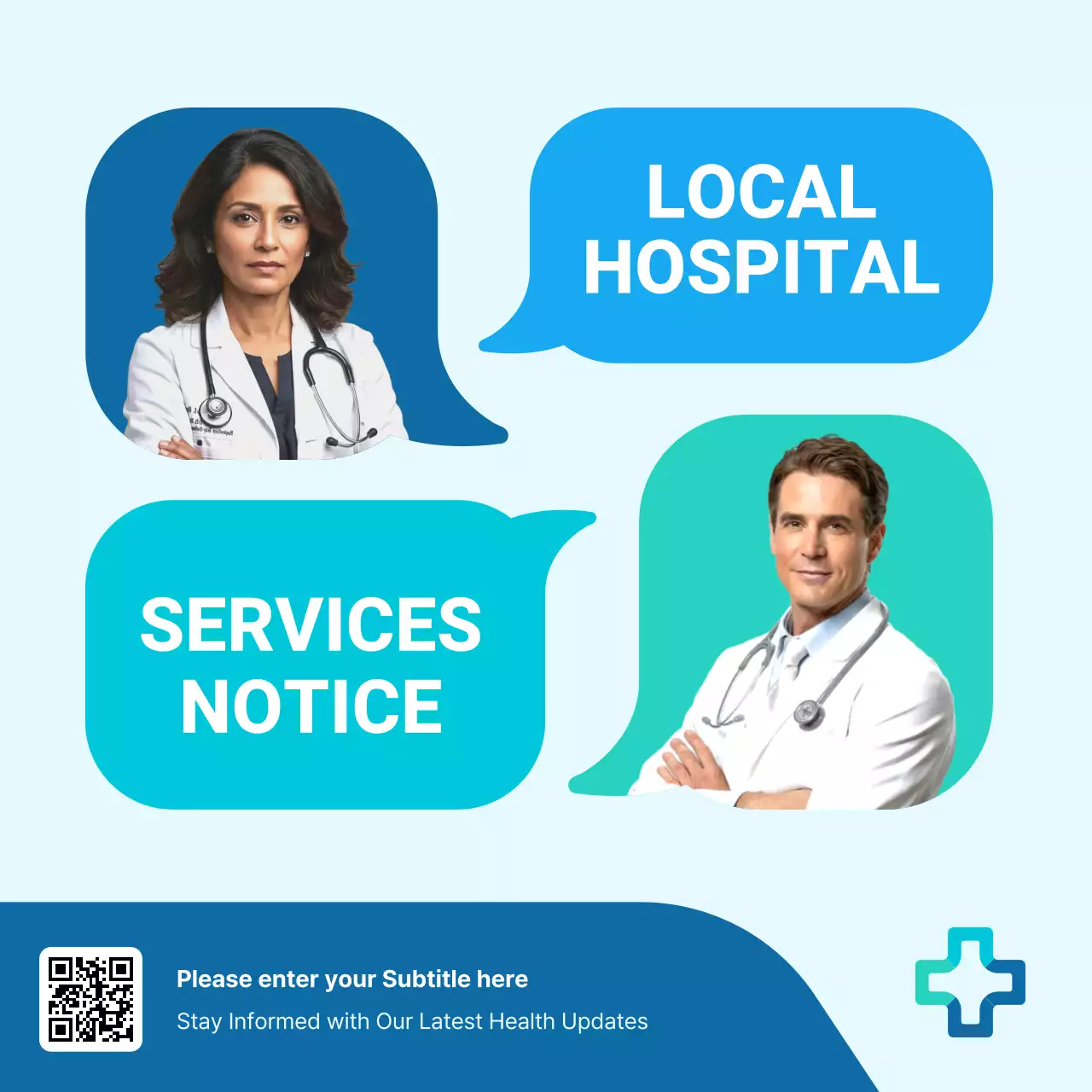 Blue Modern Healthcare Announcement Carousel