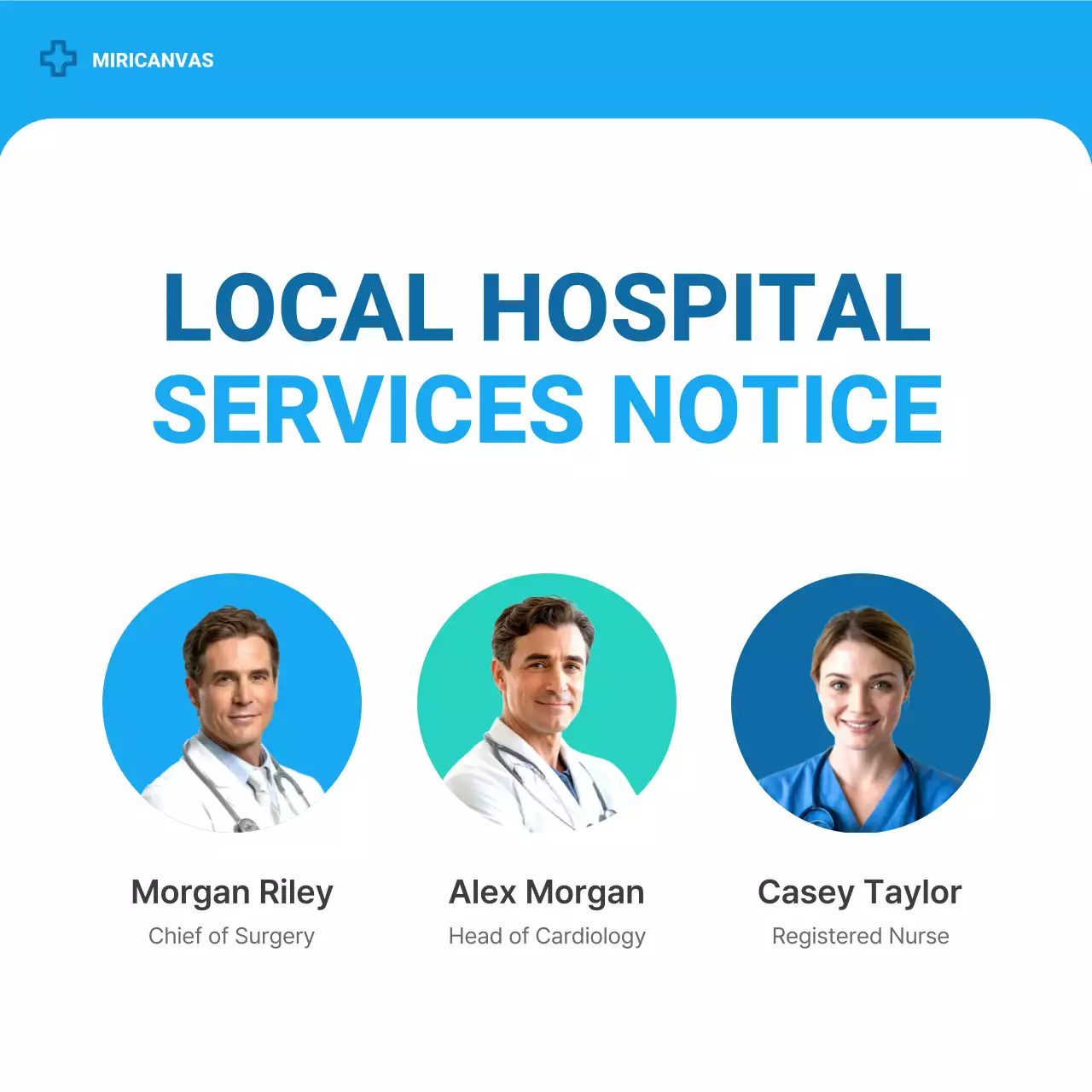 Blue Modern Healthcare Announcement Carousel