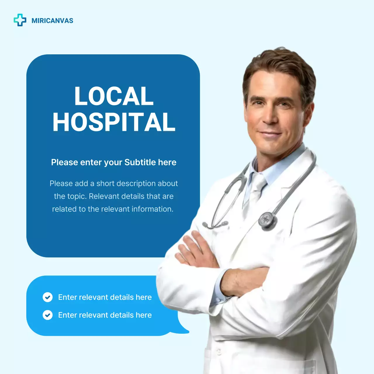 Blue Modern Healthcare Announcement Carousel