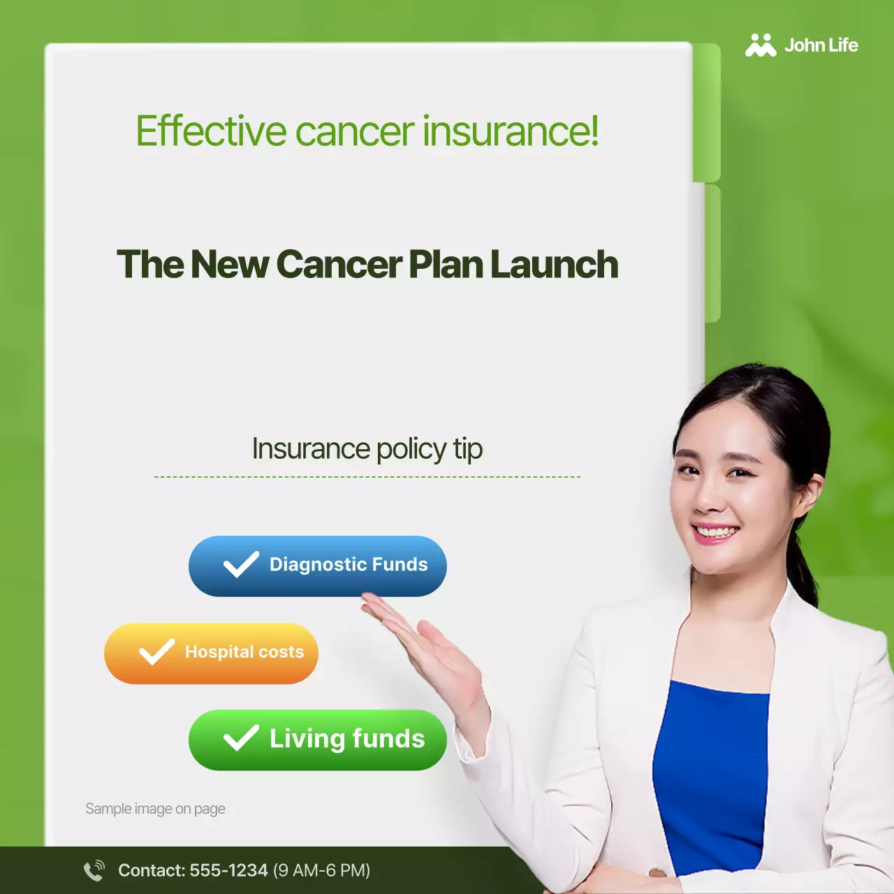 Iklan asuransi hijau sederhana