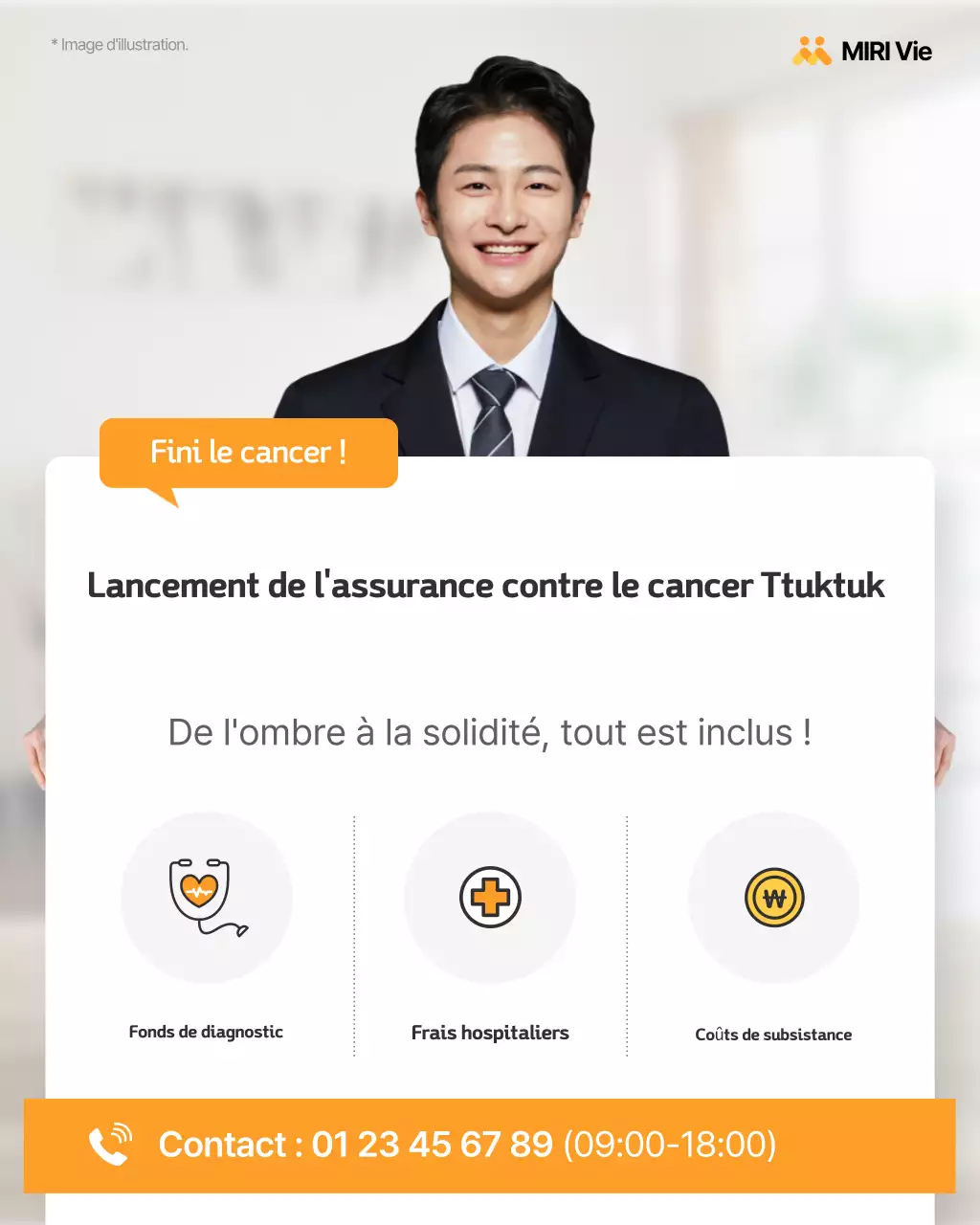 Publicité d'assurance orange simple
