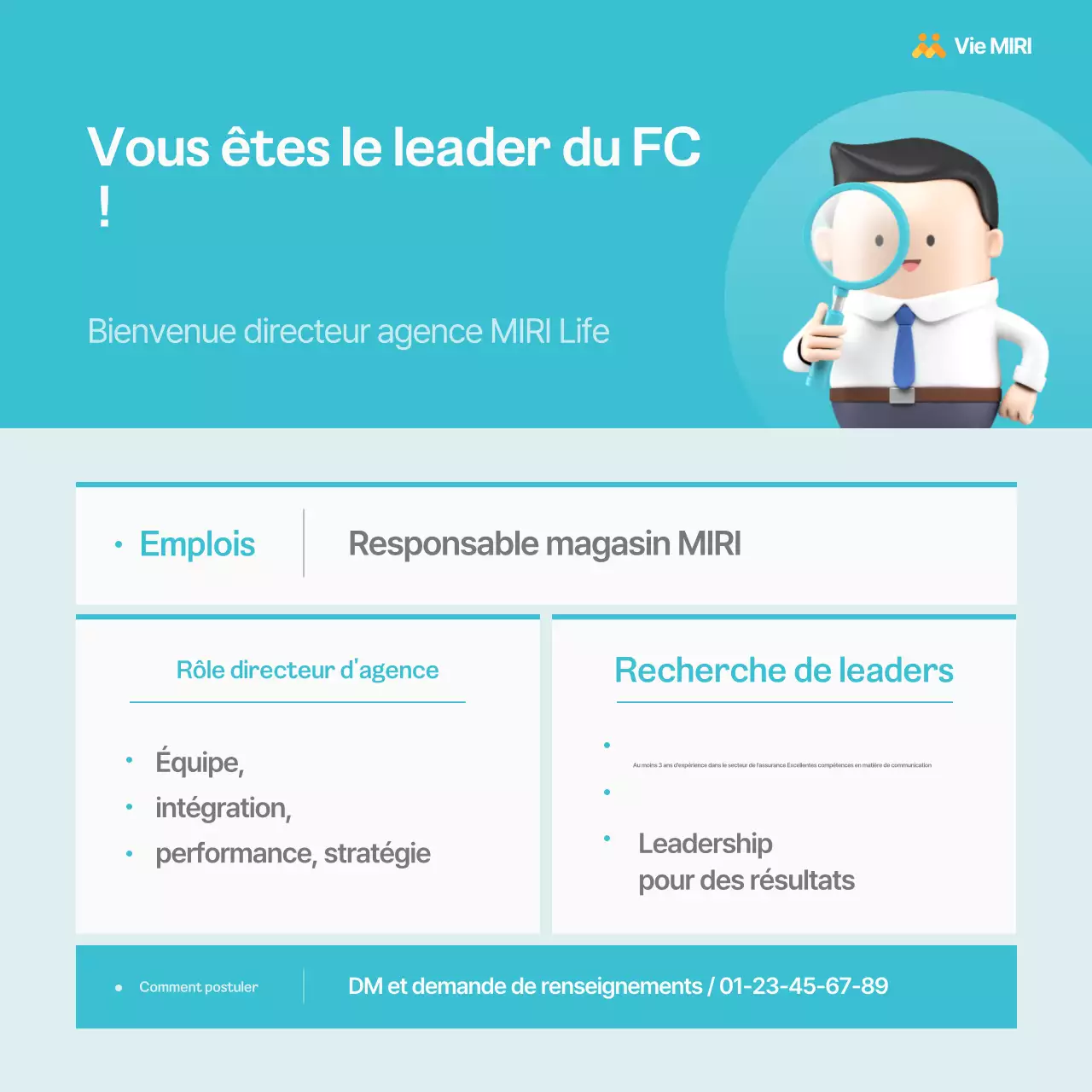 Avis de recrutement de responsable du centre d'assurance Simple Blue