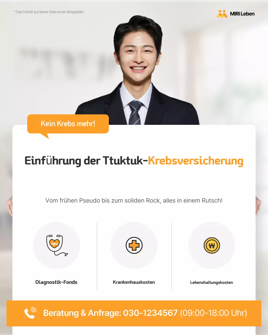 Simple Orange Versicherungsanzeige