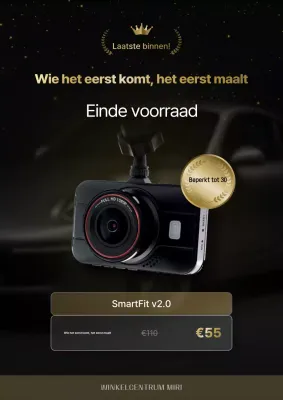 Advertentie voor zwarte moderne autoaccessoires