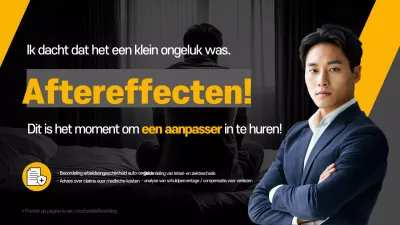 Oranje moderne schade-expert advertentie
