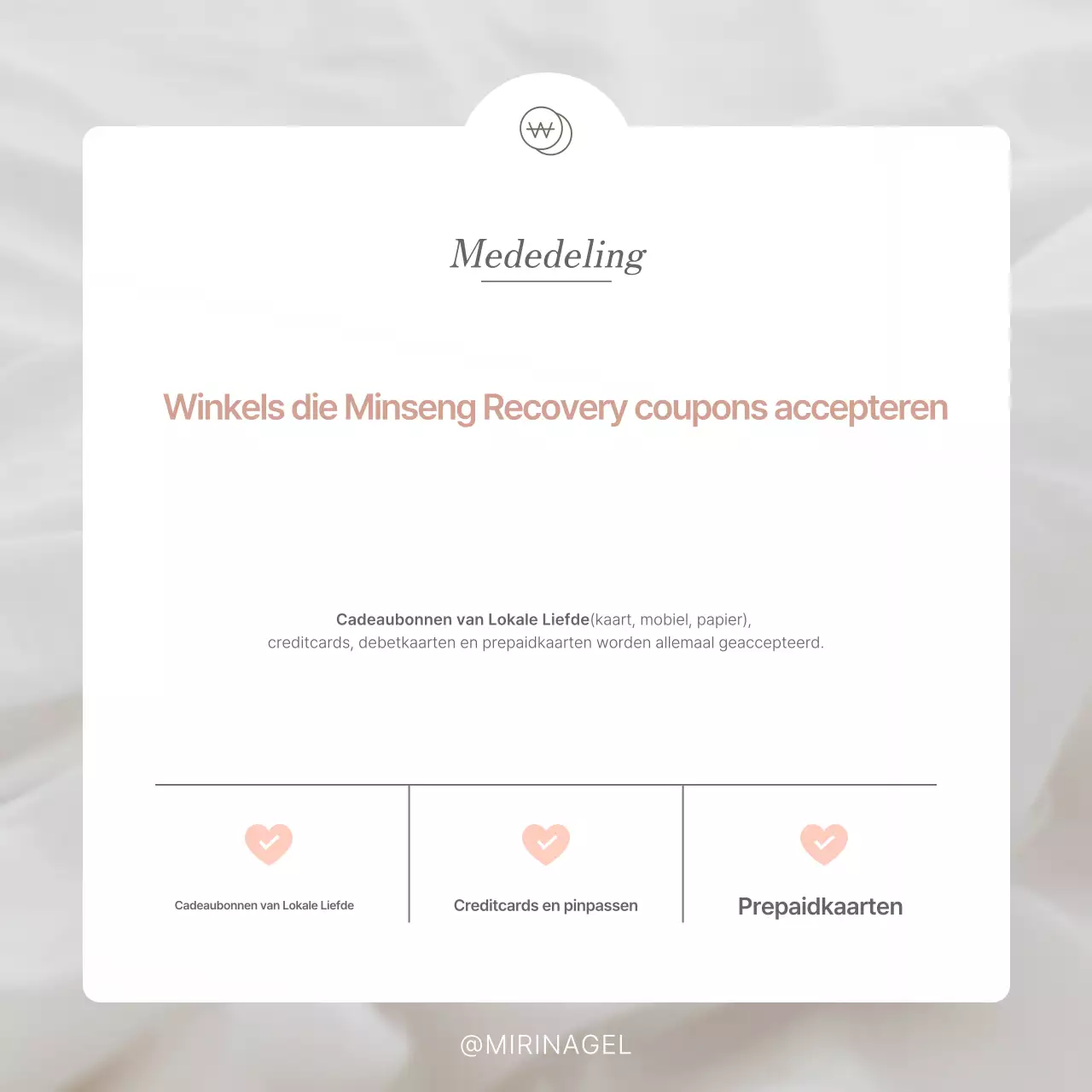 Instructies voor het gebruik van de eenvoudige witte en roze Minseongheiboksu-consumptiecoupon